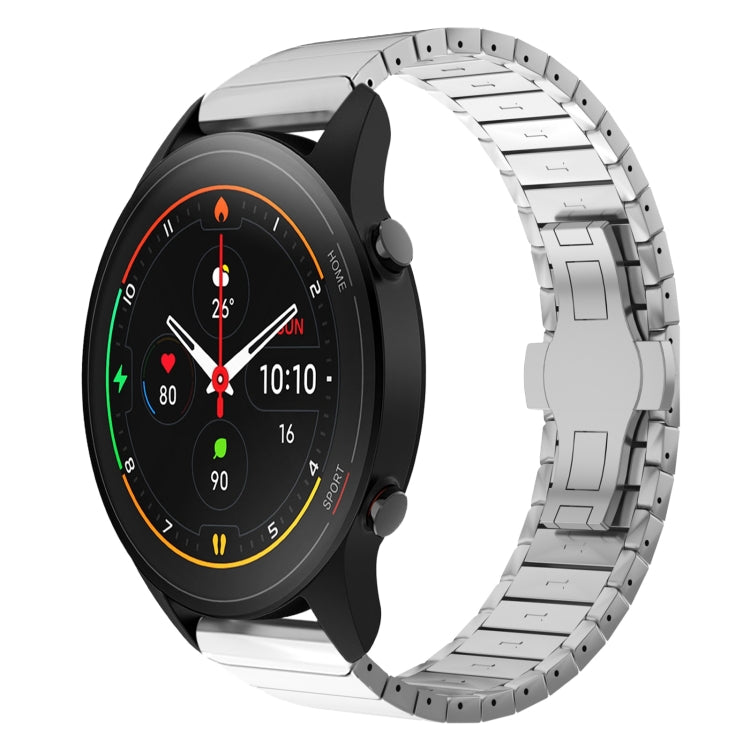 For Xiaomi Watch S1 Pro 22mm One Bead Paint Butterfly Buckle Alloy Watch Band(Silver) - free shipping - PMC TechLife - Order now!