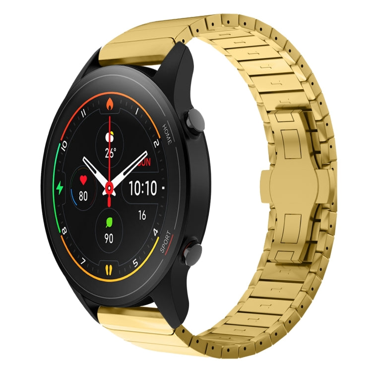 For Xiaomi Watch S1 Pro 22mm One Bead Paint Butterfly Buckle Alloy Watch Band(Gold) - free shipping - PMC TechLife - Order now!