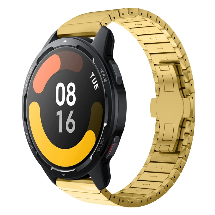 For Xiaomi Watch S1 Active 22mm One Bead Paint Butterfly Buckle Alloy Watch Band(Gold) - free shipping - PMC TechLife - Order now!