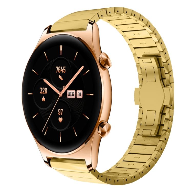 For Honor Watch GS 3 22mm One Bead Paint Butterfly Buckle Alloy Watch Band(Gold) - free shipping - PMC TechLife - Order now!