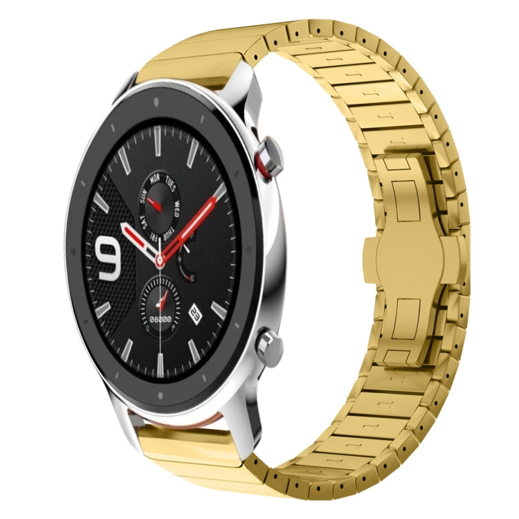 For Amazfit Watch GTR 4 22mm One-Bead Paint Butterfly Buckle Alloy Watch Band(Gold) - free shipping - PMC TechLife - Order now!