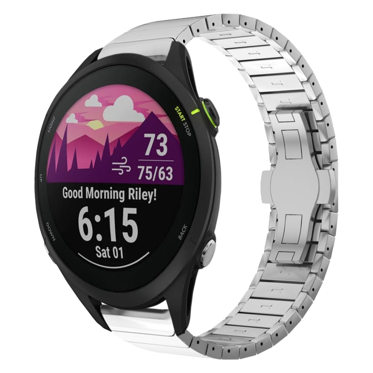 For Garmin Forerunner 255 22mm One Bead Paint Butterfly Buckle Alloy Watch Band(Silver) - free shipping - PMC TechLife - Order now!