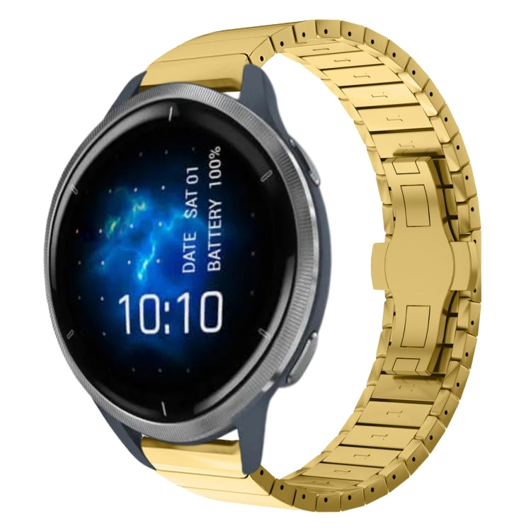 For Garmin Venu 2 22mm One Bead Paint Butterfly Buckle Alloy Watch Band(Gold) - free shipping - PMC TechLife - Order now!