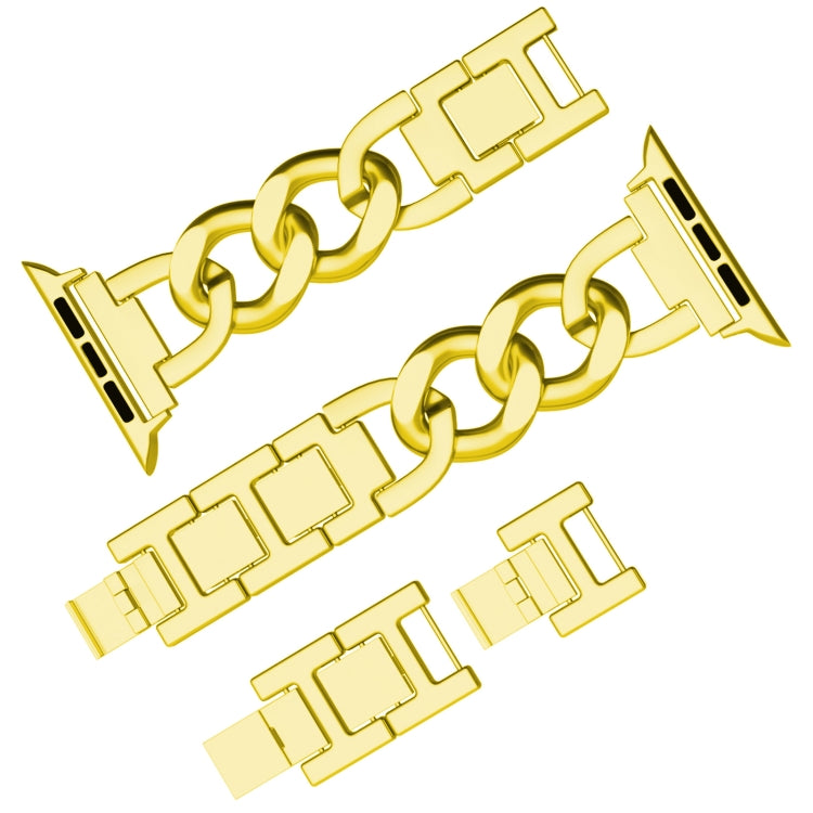 For Apple Watch Series 8 45mm Quick-Release Metal Chain Watch Band(Gold) - free shipping - PMC TechLife - Order now!