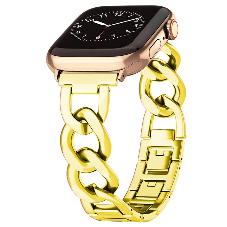 For Apple Watch SE 2022 44mm Quick-Release Metal Chain Watch Band(Gold) - free shipping - PMC TechLife - Order now!