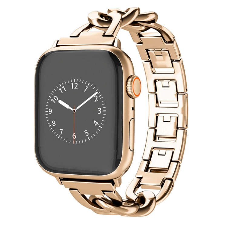 For Apple Watch SE 2022 40mm Quick-Release Metal Chain Watch Band(Rose Gold) - free shipping - PMC TechLife - Order now!
