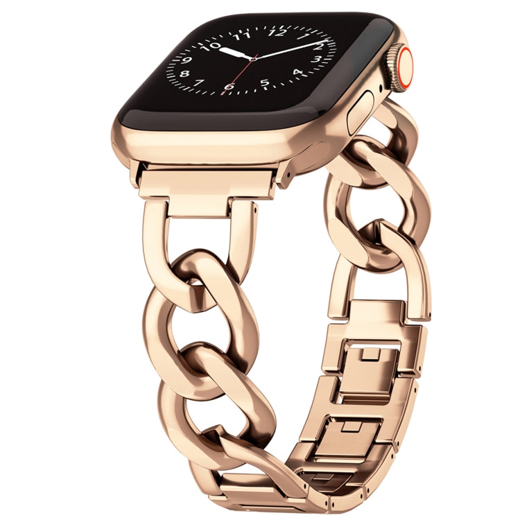 For Apple Watch SE 2022 40mm Quick-Release Metal Chain Watch Band(Rose Gold) - free shipping - PMC TechLife - Order now!