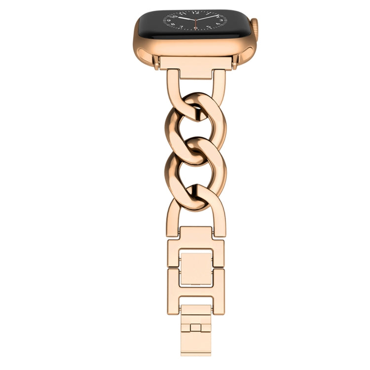 For Apple Watch SE 2022 40mm Quick-Release Metal Chain Watch Band(Rose Gold) - free shipping - PMC TechLife - Order now!