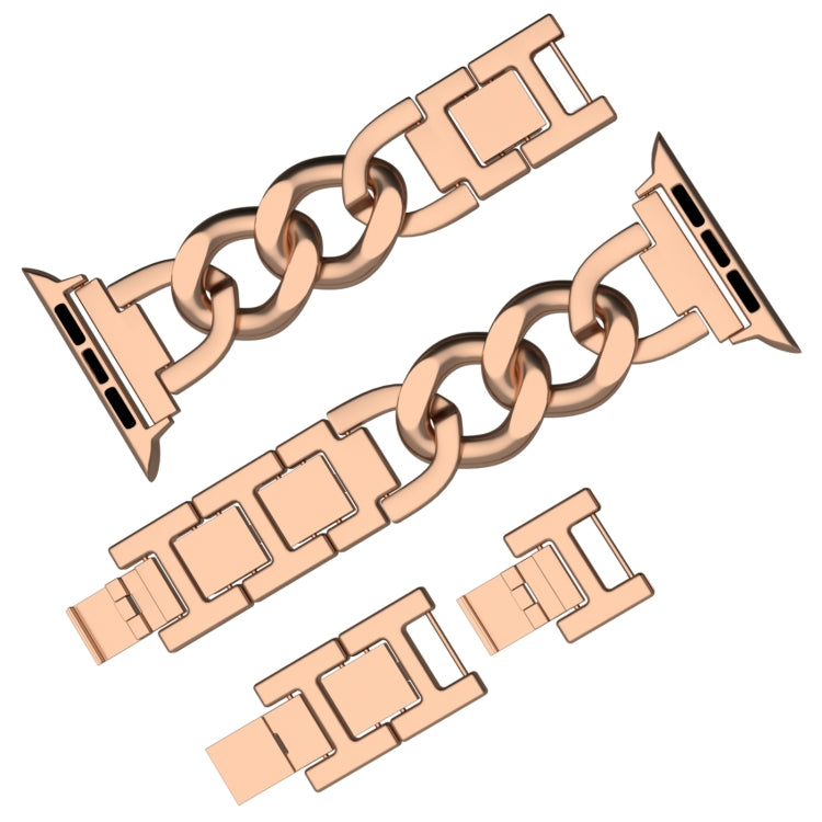 For Apple Watch SE 2022 40mm Quick-Release Metal Chain Watch Band(Rose Gold) - free shipping - PMC TechLife - Order now!