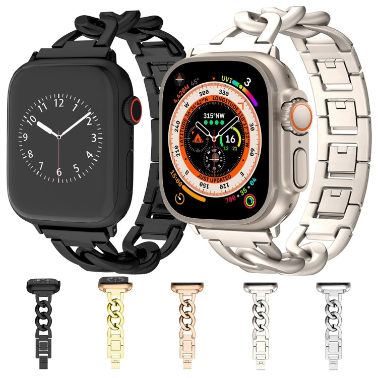 For Apple Watch Ultra 49mm Quick-Release Metal Chain Watch Band(Rose Gold) - free shipping - PMC TechLife - Order now!