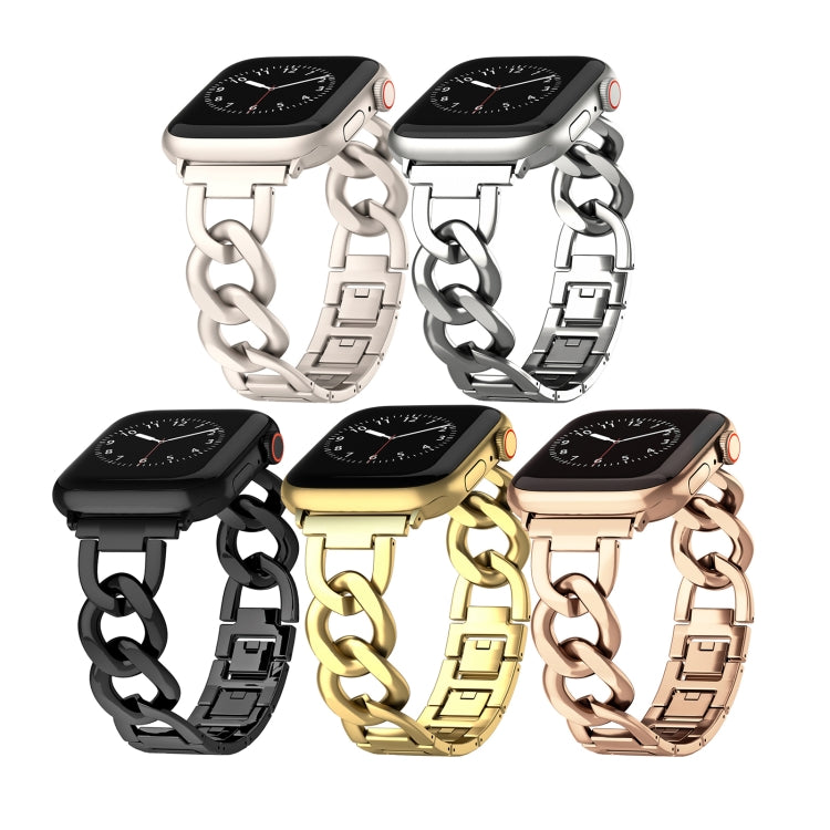For Apple Watch SE 2022 40mm Quick-Release Metal Chain Watch Band(Rose Gold) - free shipping - PMC TechLife - Order now!