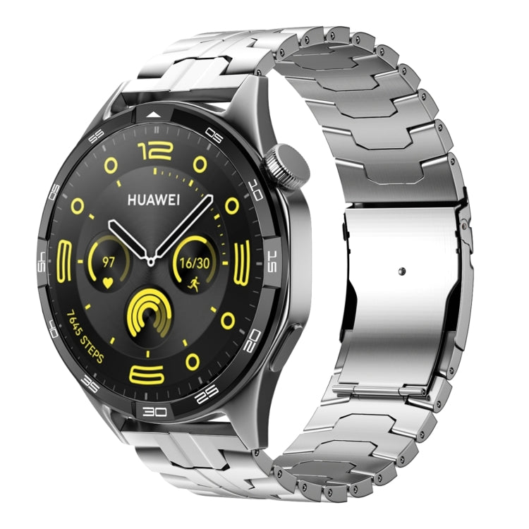 For Huawei Watch GT 4 46mm 22mm Double Lock Buckle Turtle Steel Watch Band(Silver) - free shipping - PMC TechLife - Order now!