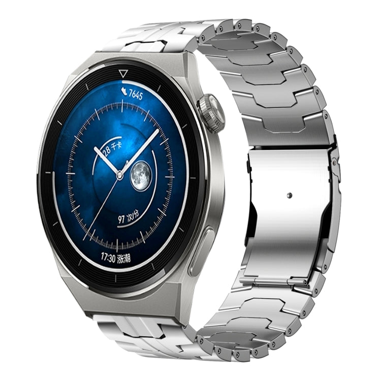 For Huawei Watch GT 3 46mm 22mm Double Lock Buckle Turtle Steel Watch Band(Silver) - free shipping - PMC TechLife - Order now!