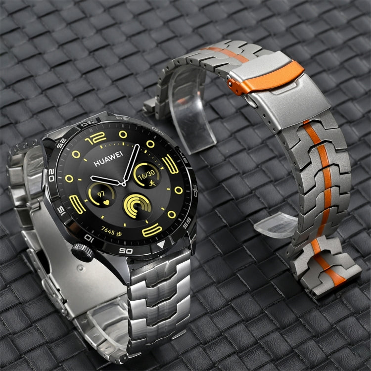 For Huawei Watch GT 4 46mm 22mm Double Lock Buckle Turtle Steel Watch Band(Silver) - free shipping - PMC TechLife - Order now!
