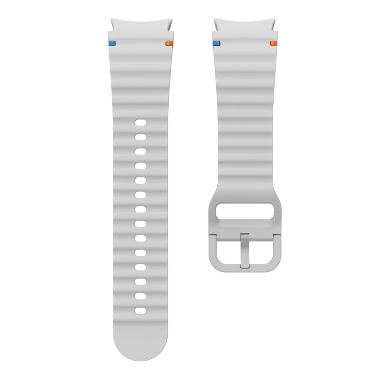 For Samsung Galaxy Watch 7 40 / 44mm Wave Pattern Stitched Silicone Watch Band(Light Gray) - free shipping - PMC TechLife - Order now!