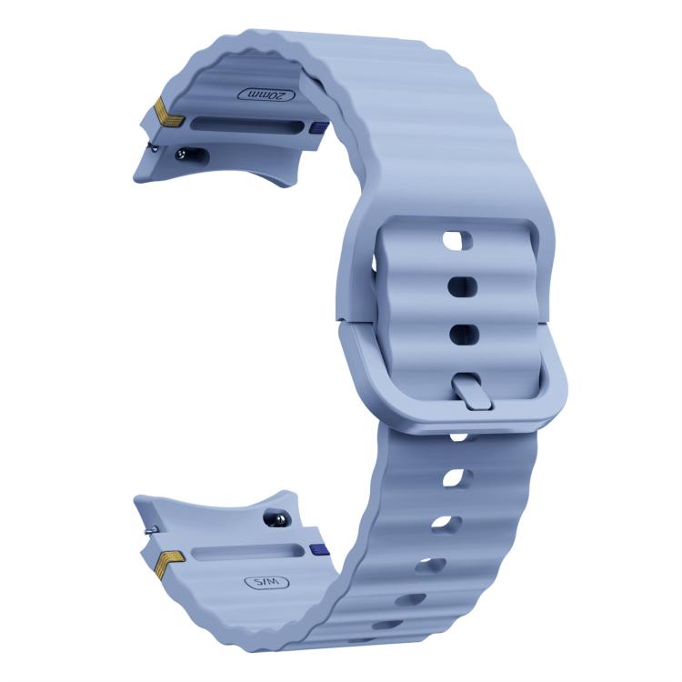 For Samsung Galaxy Watch 7 40 / 44mm Wave Pattern Stitched Silicone Watch Band(Light Blue) - free shipping - PMC TechLife - Order now!