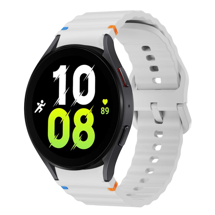 For Samsung Galaxy Watch 5 40 / 44mm Wave Pattern Stitched Silicone Watch Band(Light Gray) - free shipping - PMC TechLife - Order now!