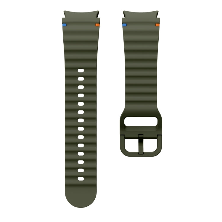 For Samsung Galaxy Watch 5 40 / 44mm Wave Pattern Stitched Silicone Watch Band(Army Green) - free shipping - PMC TechLife - Order now!
