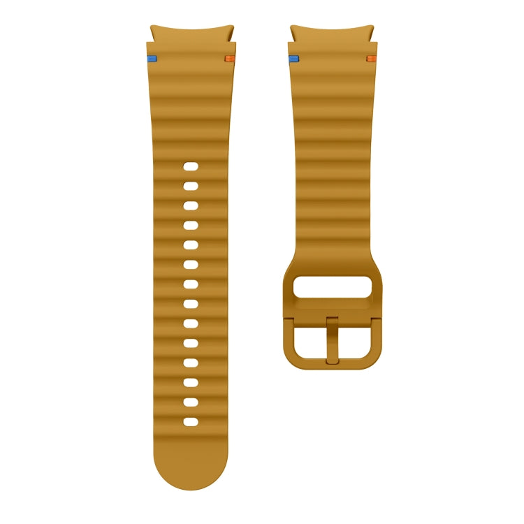 For Samsung Galaxy Watch 4 40 / 44mm Wave Pattern Stitched Silicone Watch Band(Yellow) - free shipping - PMC TechLife - Order now!