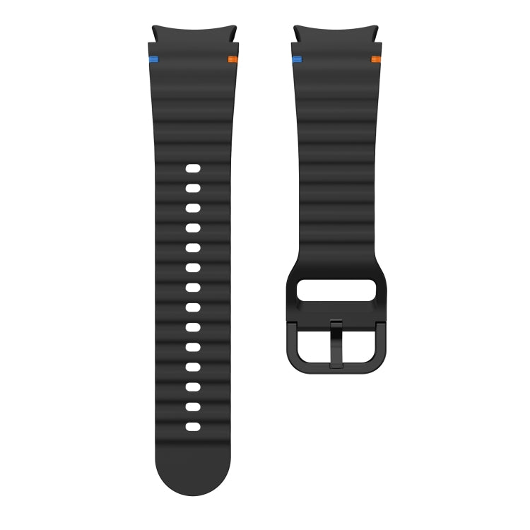 For Samsung Galaxy Watch3 41mm Wave Pattern Stitched Silicone Watch Band(Black) - free shipping - PMC TechLife - Order now!