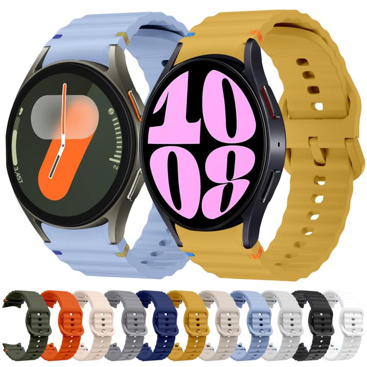 For Samsung Galaxy Watch 7 40 / 44mm Wave Pattern Stitched Silicone Watch Band(Light Gray) - free shipping - PMC TechLife - Order now!