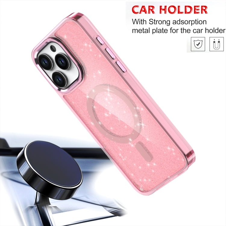 For iPhone 16 Pro Glitter MagSafe Shockproof Phone Case(Purple) - iPhone 16 Pro Cases by PMC TechLife | Online Shopping South Africa | PMC TechLife | Buy Now Pay Later Mobicred