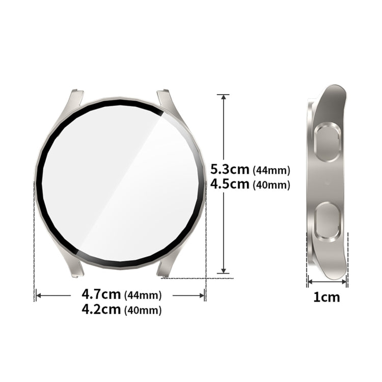 For Samsung Galaxy Watch7 40mm ENKAY Hat-Prince Full Coverage PC + Tempered Glass Film Integrated Watch Case(Silver) - free shipping - PMc TechLife - Order now!