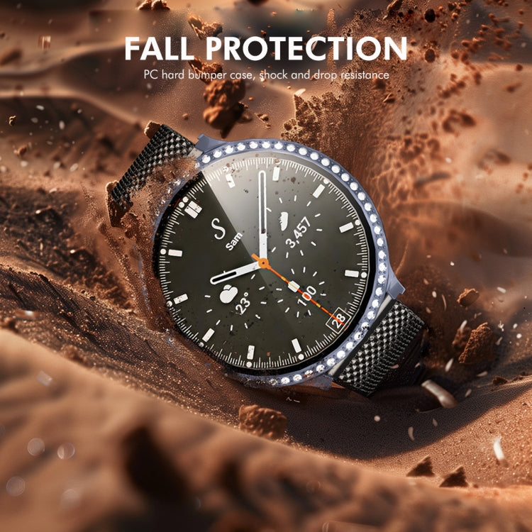 For Samsung Galaxy Watch7 44mm ENKAY Hat-Prince Blink Full Coverage PC + Tempered Glass Film Integrated Watch Case(Dark Blue) - free shipping - PMc TechLife - Order now!