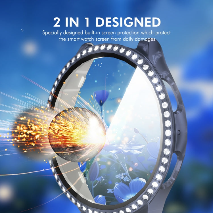 For Samsung Galaxy Watch7 44mm ENKAY Hat-Prince Blink Full Coverage PC + Tempered Glass Film Integrated Watch Case(Dark Blue) - free shipping - PMc TechLife - Order now!
