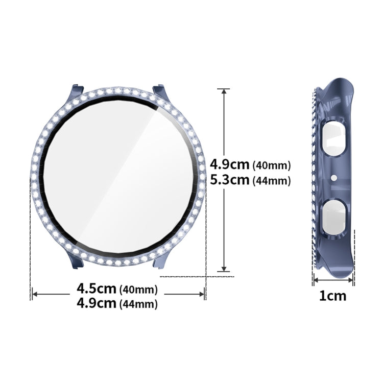 For Samsung Galaxy Watch7 44mm ENKAY Hat-Prince Blink Full Coverage PC + Tempered Glass Film Integrated Watch Case(Dark Blue) - free shipping - PMc TechLife - Order now!