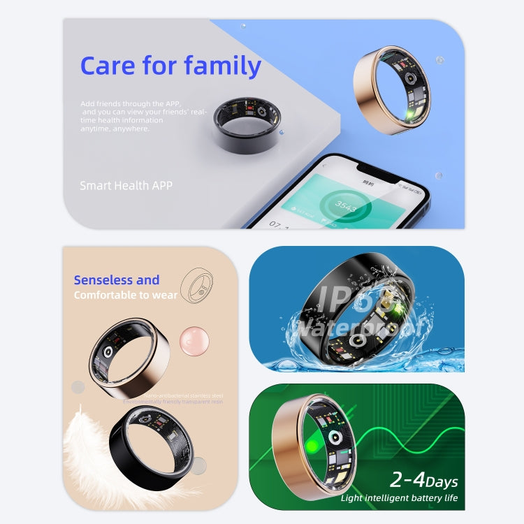 R11M SIZE 9 Smart Ring, Support Heart Rate / Blood Oxygen / Sleep / Multiple Sports Modes(Gold) - Smart Rings / Smart Telephones by PMC TechLife | Online Shopping South Africa | PMC TechLife | Buy Now Pay Later Mobicred
