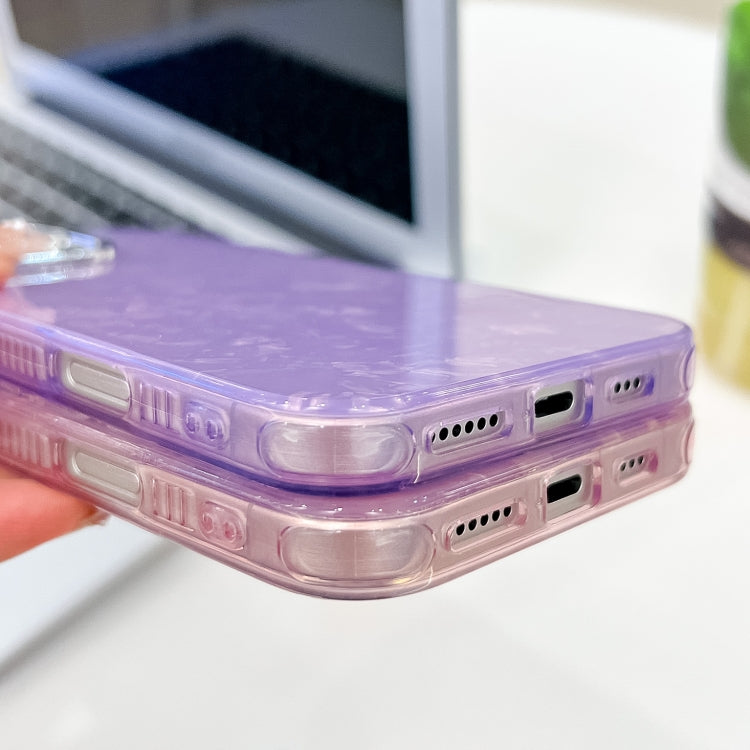 For iPhone 16 Plating Glitter Texture TPU Phone Case with Lens Film(Purple Feather Yarn) - iPhone 16 Cases by PMC TechLife | Online Shopping South Africa | PMC TechLife | Buy Now Pay Later Mobicred