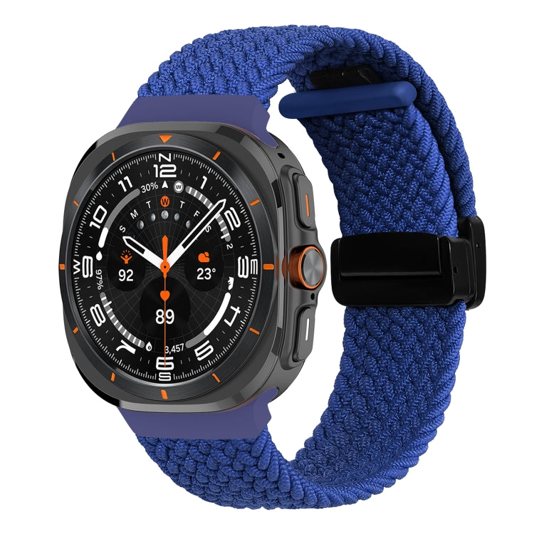 For Samsung Galaxy Watch Ultra 47mm Fold Magnetic Buckle Braided Watch Band(Blue) - free shipping - PMC Jewellery - Order now!