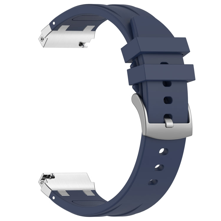 For Samsung Galaxy Watch FE 40mm 20mm Quick Release Silver Buckle Royal Silicone Watch Band(Navy Blue) - free shipping - PMC TechLife - Order now!