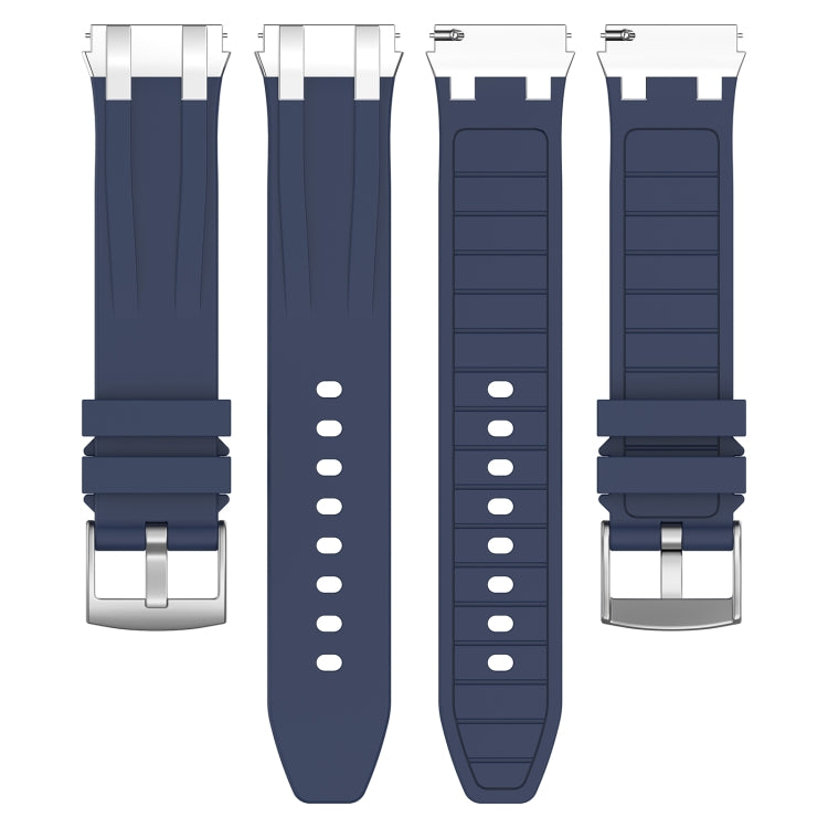 For Samsung Galaxy Watch FE 40mm 20mm Quick Release Silver Buckle Royal Silicone Watch Band(Navy Blue) - free shipping - PMC TechLife - Order now!
