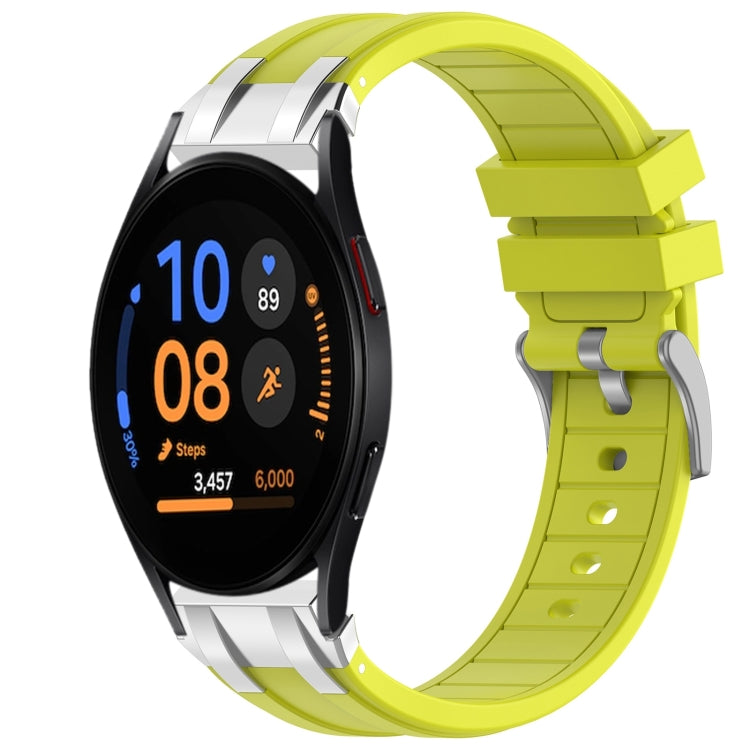 For Samsung Galaxy Watch FE 40mm 20mm Quick Release Silver Buckle Royal Silicone Watch Band(Vital Yellow) - free shipping - PMC TechLife - Order now!