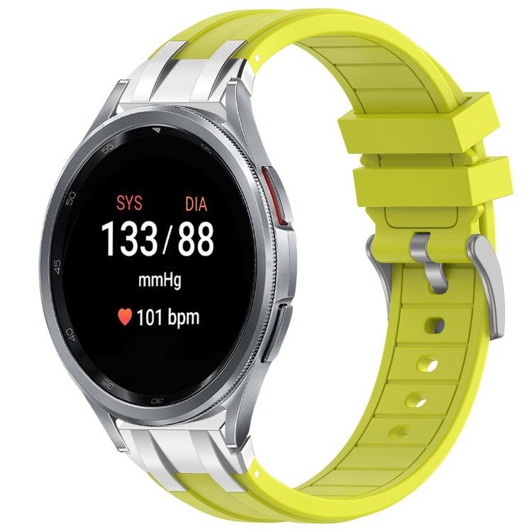 For Samsung Galaxy Watch 7 40 / 44mm 20mm Quick Release Silver Buckle Royal Silicone Watch Band(Vital Yellow) - free shipping - PMC TechLife - Order now!