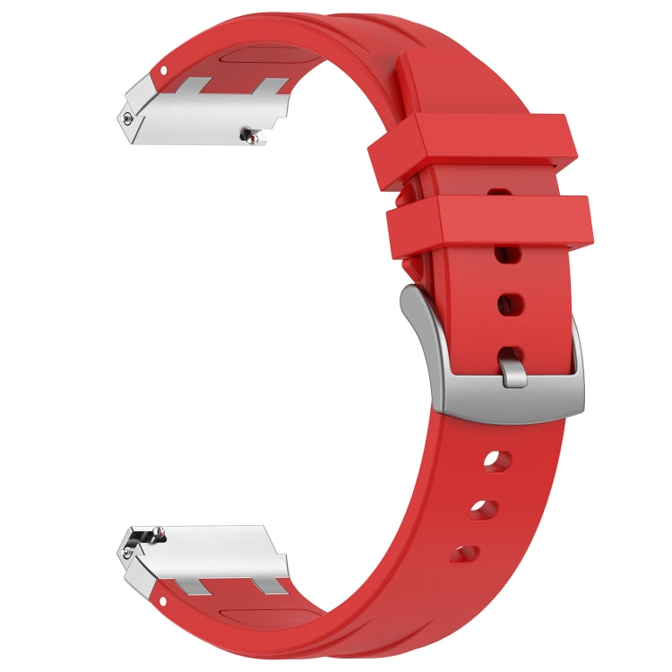 For Samsung Galaxy Watch 6 Classic 20mm Quick Release Silver Buckle Royal Silicone Watch Band(Red) - free shipping - PMC TechLife - Order now!