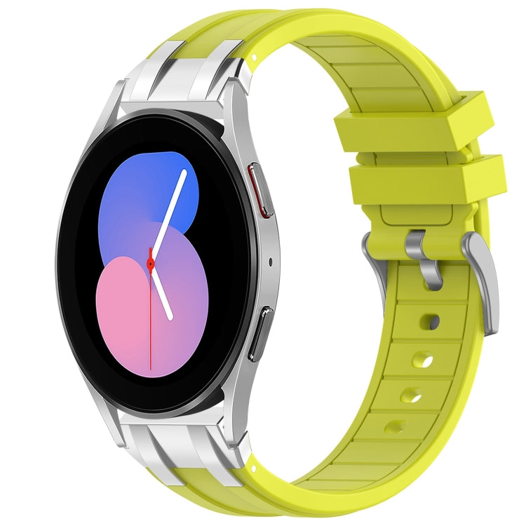 For Samsung Galaxy Watch 5 40 / 44mm 20mm Quick Release Silver Buckle Royal Silicone Watch Band(Vital Yellow) - free shipping - PMC TechLife - Order now!