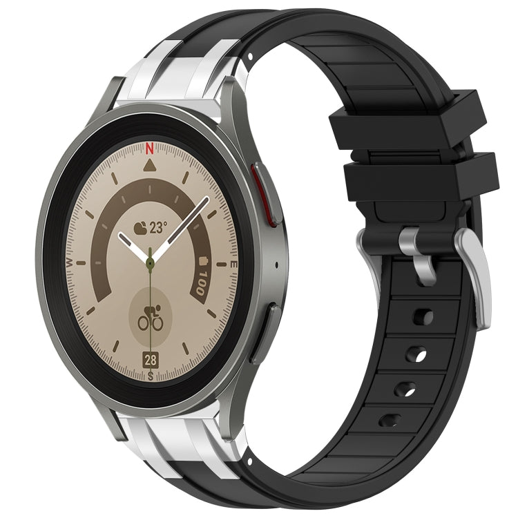 For Samsung Galaxy Watch 5 Pro 45mm 20mm Quick Release Silver Buckle Royal Silicone Watch Band(Black) - free shipping - PMC TechLife - Order now!