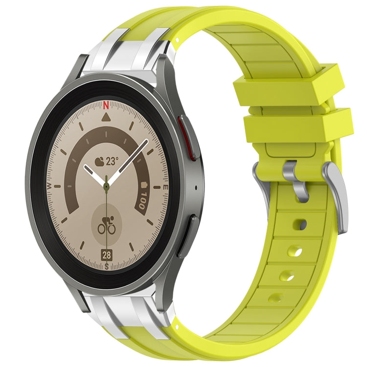 For Samsung Galaxy Watch 5 Pro 45mm 20mm Quick Release Silver Buckle Royal Silicone Watch Band(Vital Yellow) - free shipping - PMC TechLife - Order now!