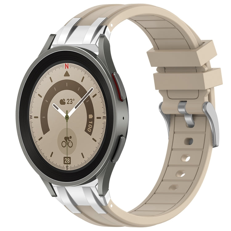 For Samsung Galaxy Watch 5 Pro 45mm 20mm Quick Release Silver Buckle Royal Silicone Watch Band(Starlight) - free shipping - PMC TechLife - Order now!