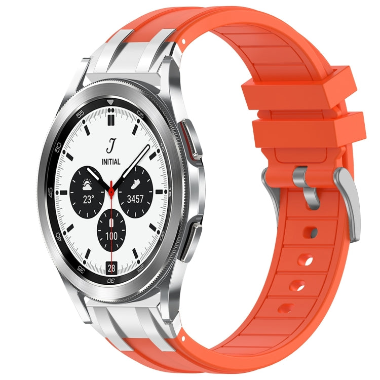 For Samsung Galaxy Watch 4 Classic 42 / 46mm 20mm Quick Release Silver Buckle Royal Silicone Watch Band(Orange) - free shipping - PMC TechLife - Order now!