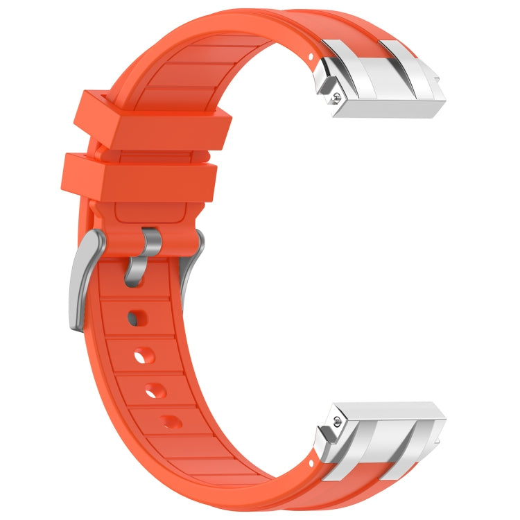For Samsung Galaxy Watch 4 Classic 42 / 46mm 20mm Quick Release Silver Buckle Royal Silicone Watch Band(Orange) - free shipping - PMC TechLife - Order now!