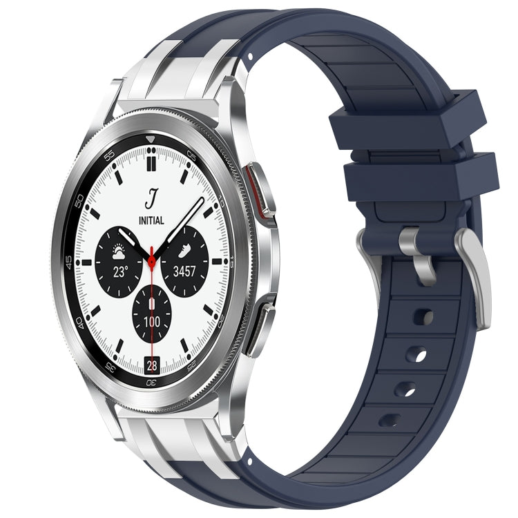 For Samsung Galaxy Watch 4 Classic 42 / 46mm 20mm Quick Release Silver Buckle Royal Silicone Watch Band(Navy Blue) - free shipping - PMC TechLife - Order now!