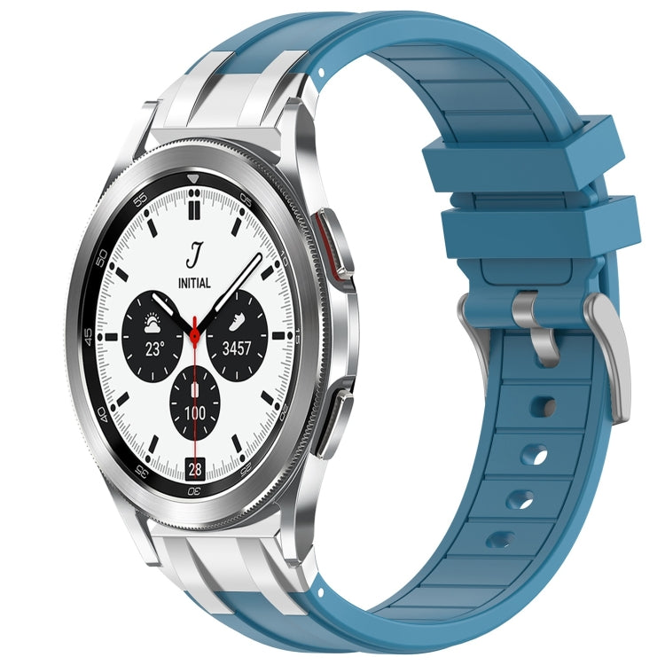 For Samsung Galaxy Watch 4 Classic 42 / 46mm 20mm Quick Release Silver Buckle Royal Silicone Watch Band(Sea Blue) - free shipping - PMC TechLife - Order now!