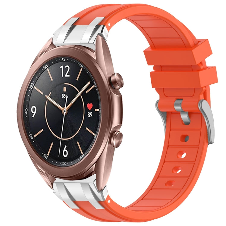 For Samsung Galaxy Watch3 41mm 20mm Quick Release Silver Buckle Royal Silicone Watch Band(Orange) - free shipping - PMC TechLife - Order now!
