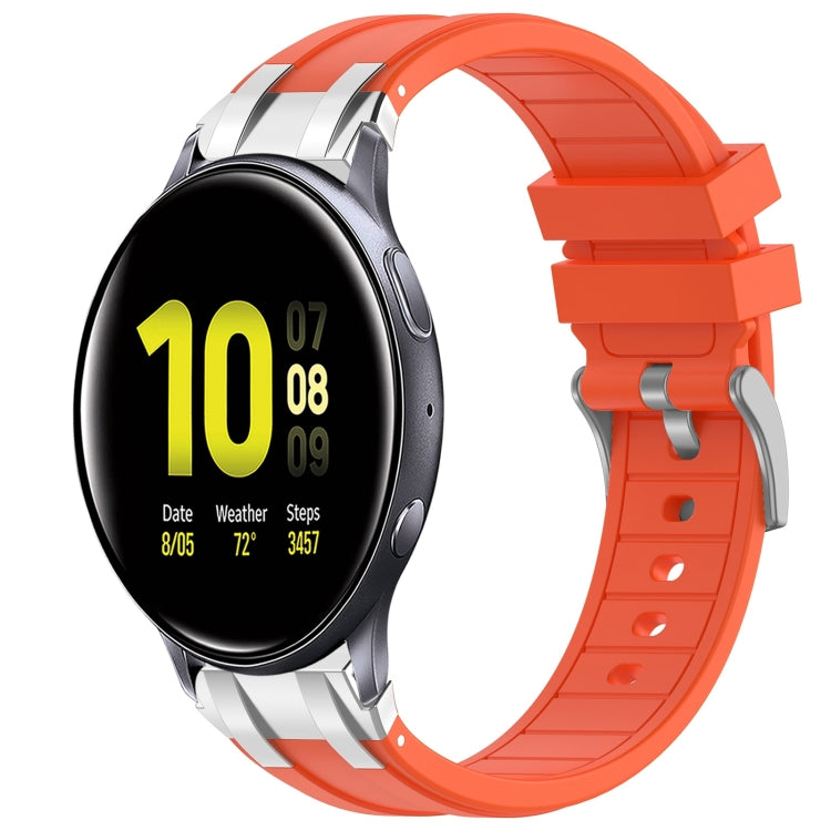 For Samsung Galaxy Watch Active 2 20mm Quick Release Silver Buckle Royal Silicone Watch Band(Orange) - free shipping - PMC TechLife - Order now!