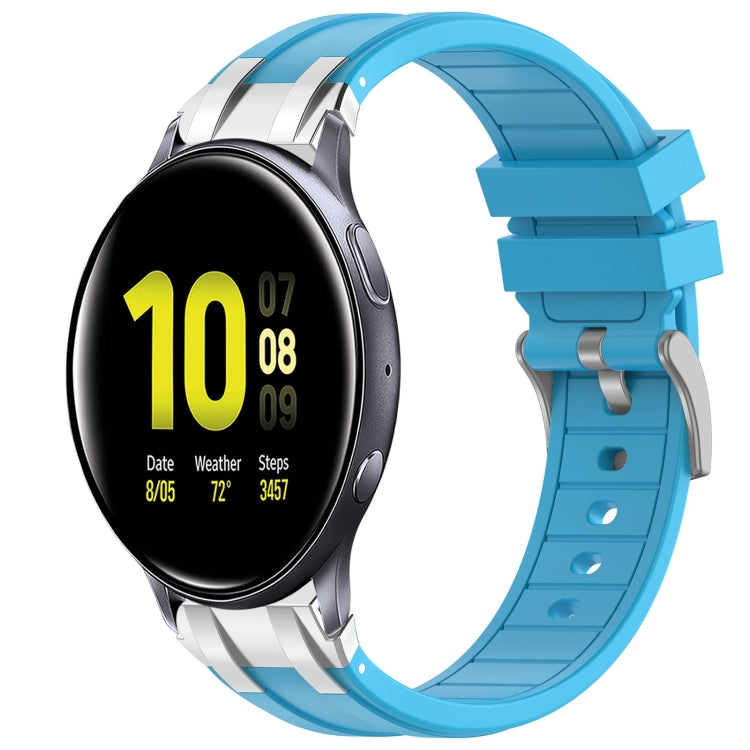 For Samsung Galaxy Watch Active 2 20mm Quick Release Silver Buckle Royal Silicone Watch Band(Sky Blue) - free shipping - PMC TechLife - Order now!