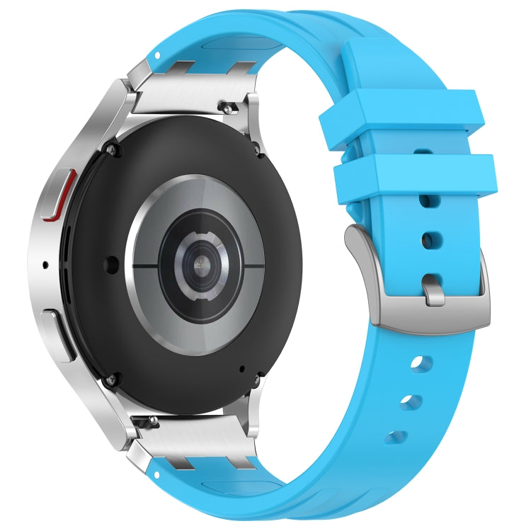 For Samsung Galaxy Watch Active 2 20mm Quick Release Silver Buckle Royal Silicone Watch Band(Sky Blue) - free shipping - PMC TechLife - Order now!
